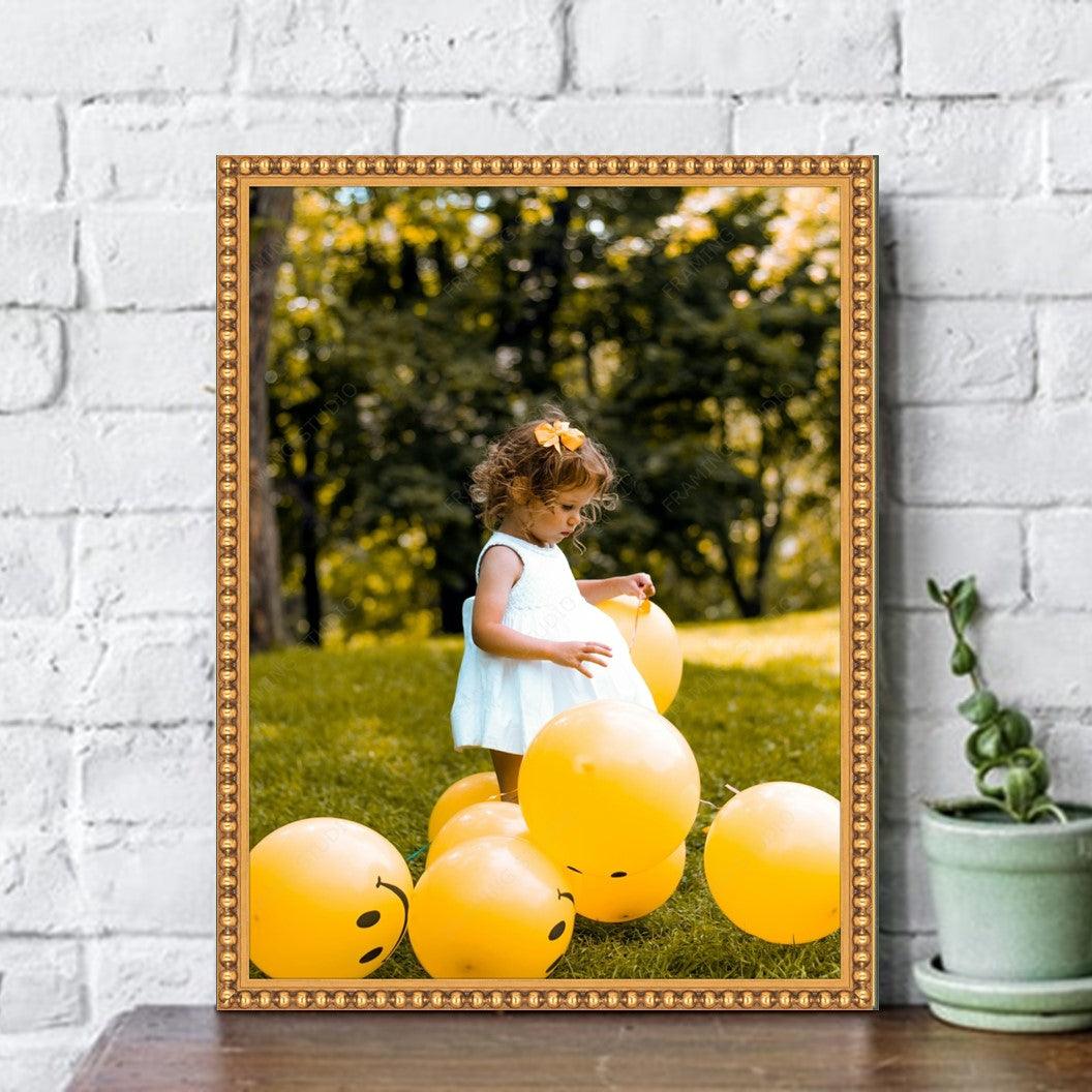 Thin Traditional Gold Leaf Beaded Picture Frame Size 8x10 Frame Thin Traditional Gold Leaf Beaded Picture Frame Size 8x10 Frame